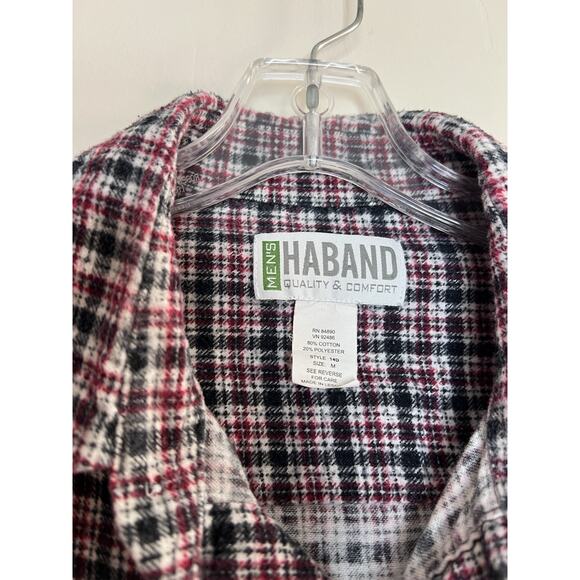 Haband Mens Pearl Snap Western Shirt Medium Long Sleeve Work Wear Flannel Collar - Picture 6 of 10